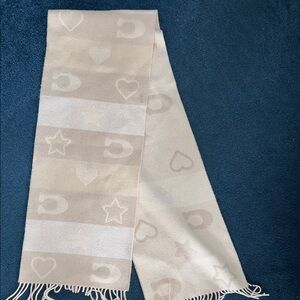 Coach Cream and Tan Scarf